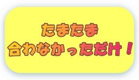 たまたま合わなかっただけ！